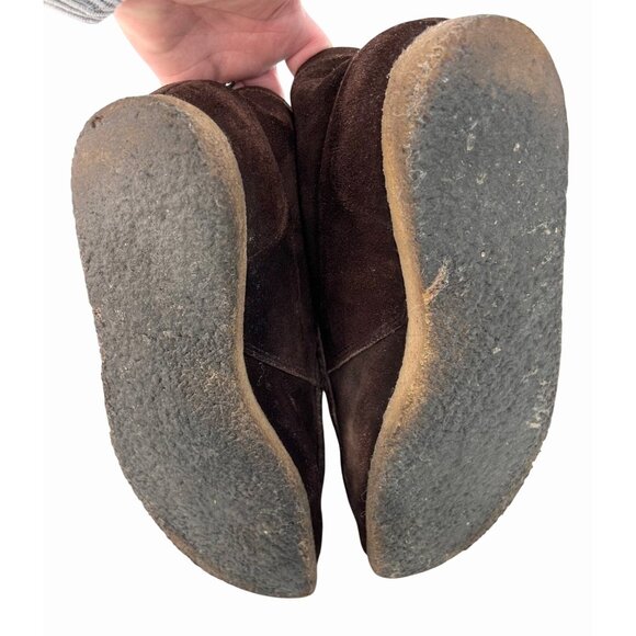 VINTAGE 70'S TOWNCRAFT DK BROWN SUEDE MEN'S LACE UP GUM SOLE CHUKKA BOOTS 7.5 - Picture 4 of 7